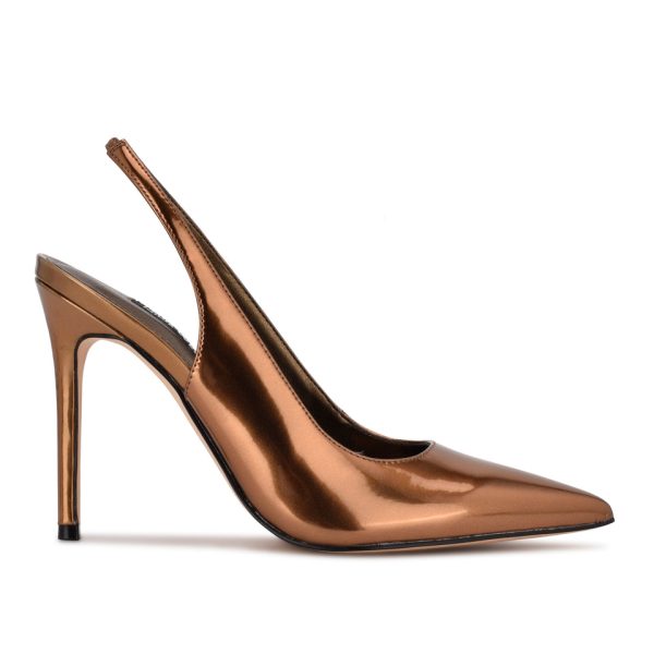 Feather Pointy Toe Slingback Pumps