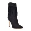 Tries Heeled Fringe Booties - Image 2