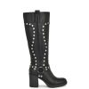 Cert Heeled Moto Boots