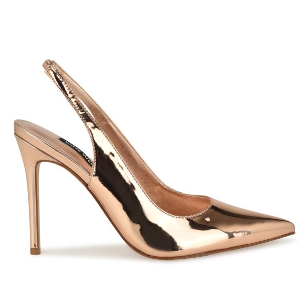 Feather Pointy Toe Slingback Pumps