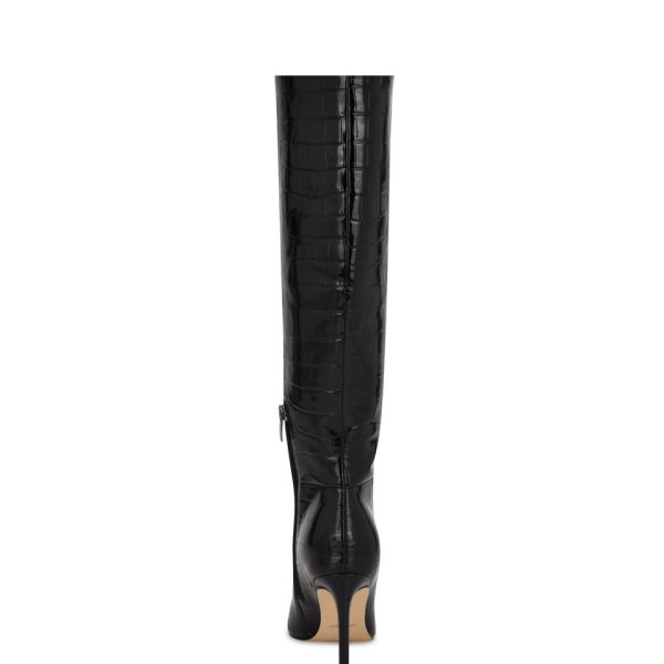 Richy Wide Calf Heeled Boots - Image 4