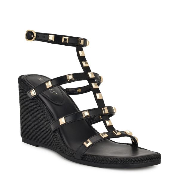 Sardis Studded Wedge Sandals - Image 2