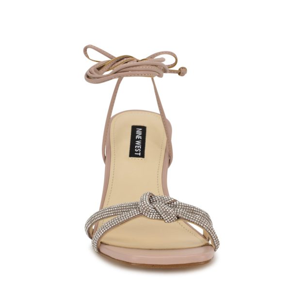 Raqchel Rhinestone Bow Ankle Wrap Sandals - Image 3