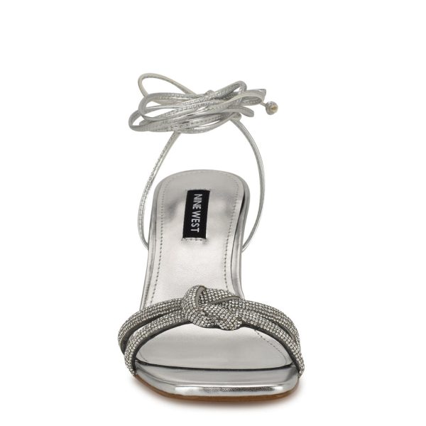 Raqchel Rhinestone Bow Ankle Wrap Sandals - Image 3